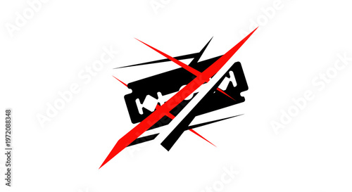 Sharp Razor Blade Crossed Out with Red Lines - Danger Symbol