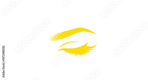 Yellow Eyebrow and Eyelash Graphic Icon