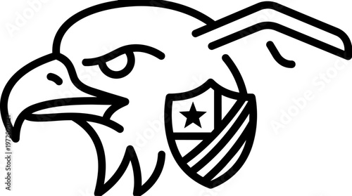 Eagle Head with Shield Emblem.