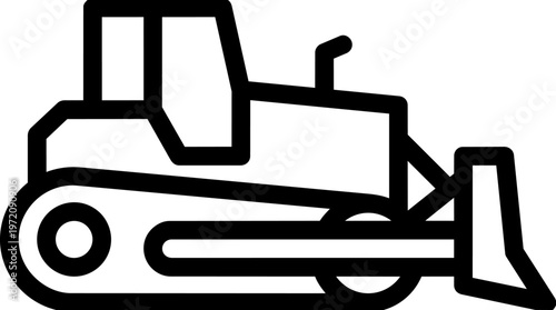 Bulldozer Construction Equipment Side View.