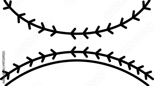 Baseball Stitch Patterns Closeup.