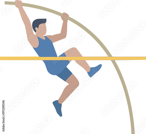 Man doing high jump exercise.