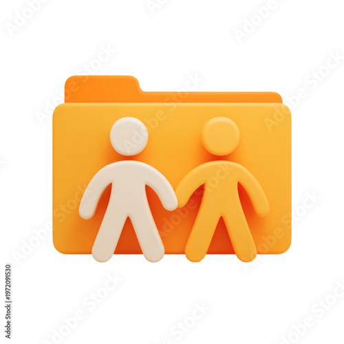 Professional Isolated File Folder and Share Icon for Collaboration Usage