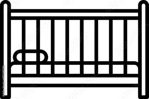 Crib with safety railings.