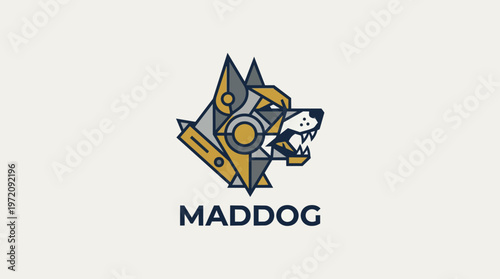 Mad dog logo with text.