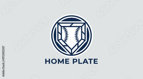 Home plate baseball logo design.