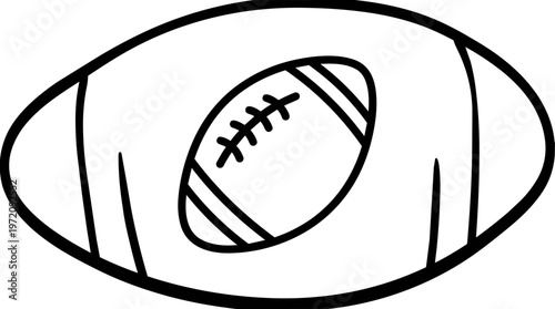 American Football Line Drawing.