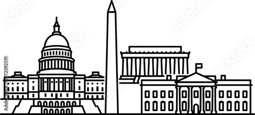 Washington DC iconic buildings.