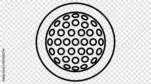 Golf ball simple line drawing.