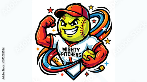 Cartoon Baseball Character Sports.