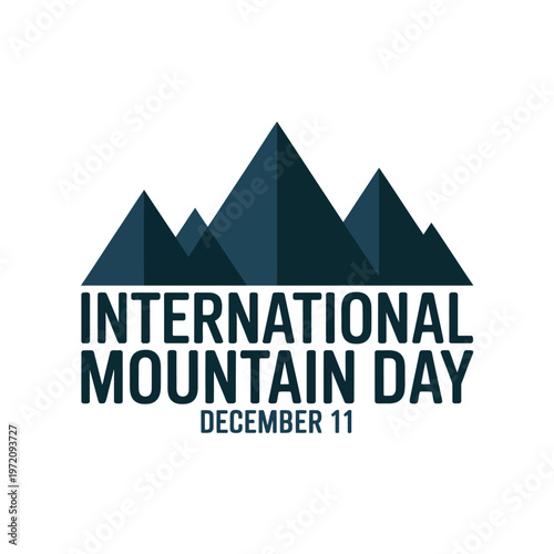 A logo celebrating International Mountain Day on December 11 with a mountain range design