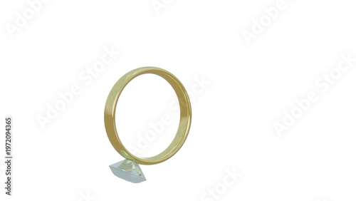 Dimond ring falling on transparent background	