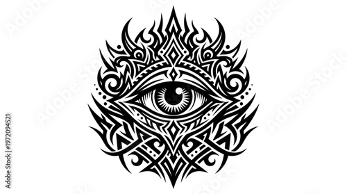 Tribal Eye Tattoo Design - All Seeing Eye Symbol