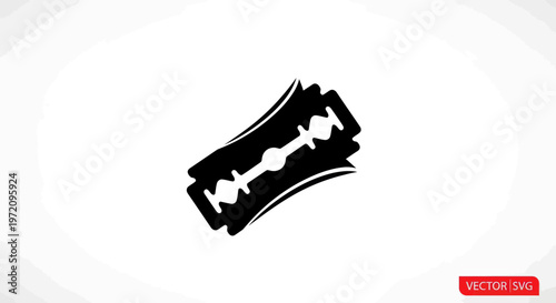 Sharp Double-Edge Razor Blade Icon - Clean Shave Symbol
