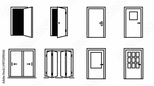 Modern door designs comparison guide showcasing single, double, folding, and windowed styles for architecture, home improvement, and interior inspiration