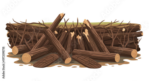 Pile of Firewood Logs for Camping and Outdoor Burning