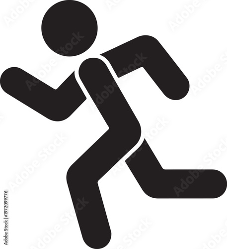 A stylized icon of a person running with dynamic motion lines
