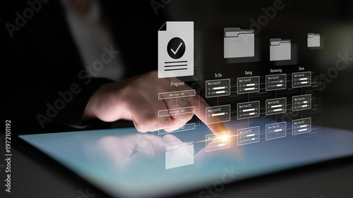 Canvastavla Task management workflow dashboard visualizing to-do lists, ongoing tasks, revie