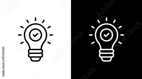 Lightbulb Idea White Icon Set Design