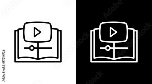 Online Tutorial White Icon Set Design