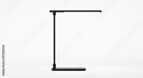 Modern Minimalist Black LED Desk Lamp Isolated on White Background for Office and Study