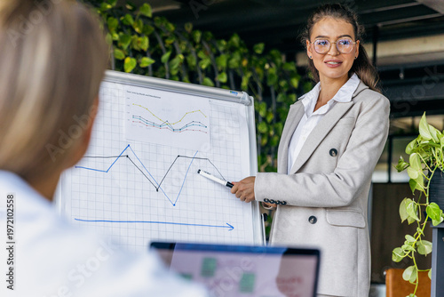 Confident Speaker Uses Growth Charts And Engaging Visuals To Persuade Investors Effectively