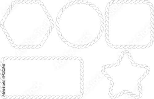Rope border shapes with empty space for text