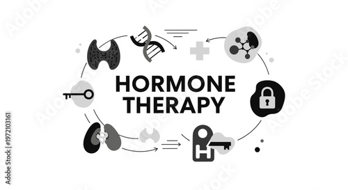 Hormone Therapy Concept Illustration - Endocrinology and Medical Treatment