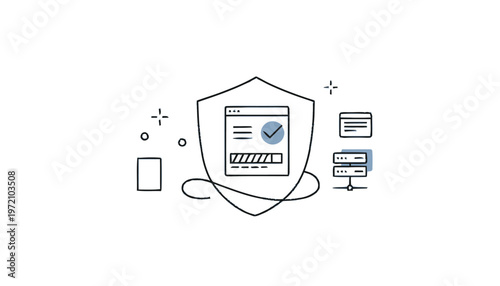 Digital Security Shield - Protecting Online Data and Information.
