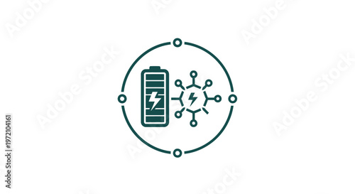 Conceptual Illustration of Energy, Battery, and Digital Connectivity.
