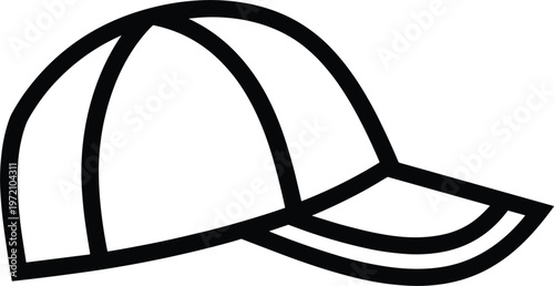 Baseball cap line icon, sports hat outline vector, casual headwear for fashion design and clothing brand