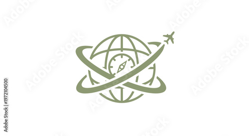 Elegant Globe Logo Depicting Travel and Global Business Concepts.