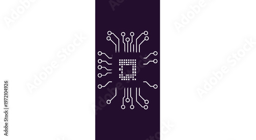 Detailed illustration of a computer processor on a dark background.