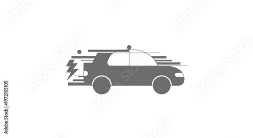 Electric Vehicle Illustration Depicting Speed and Modern Transportation.