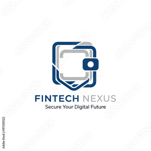 Fintech Nexus Logo - A Modern Digital Wallet Design for Secure Financial Technology.