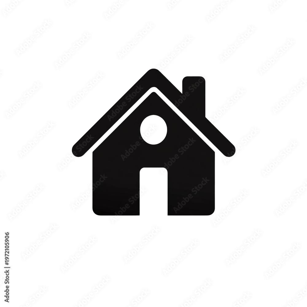 Fototapeta premium Professional Isolated Minimalist Black and White House Icon on White Background
