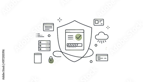Digital Security Shield - Protecting Online Data and Information.