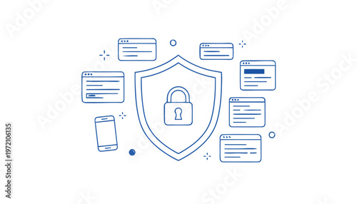 Digital Security Shield - Protecting Data and Information Online.
