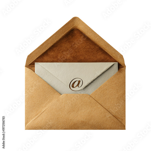 Professional Isolated Newsletter in Open Envelope Direct Mail Image for Marketing Collateral