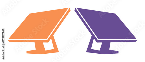 Modern solar panel vector illustration, clean energy technology graphic, renewable power source icon, sustainable electricity concept for environmental projects