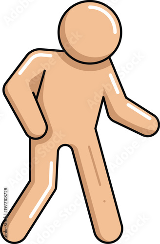 Design Limp Walk Illustration Flat Icon