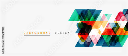 Abstract geometric shapes, vibrant colors, modern design elements. Clean background provides contrast, visual appeal.