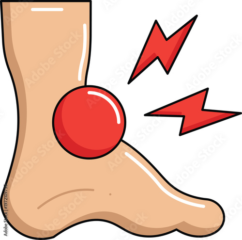 Design Ankle Sore Illustration Flat Icon