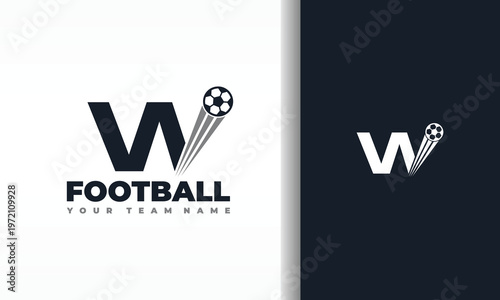Football Soccer Letter W Logo