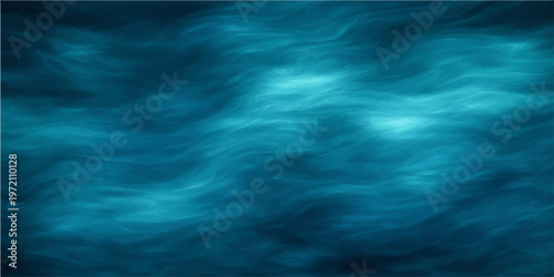 Abstract blue smoke background with deep ocean waves and dark underwater textures featuring soft light reflections and a nature landscape design