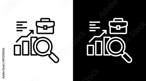 Business Forecast White Icon Set Design