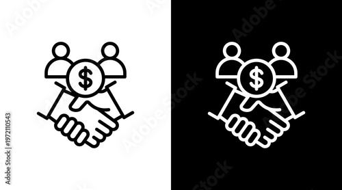 Investor Relations White Icon Set Design