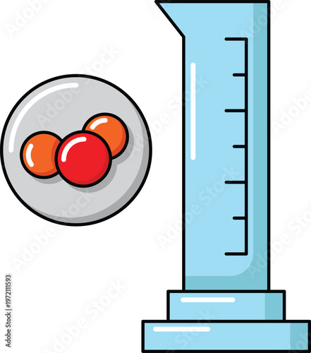 Design Graduated Cylinder Illustration Flat Icon