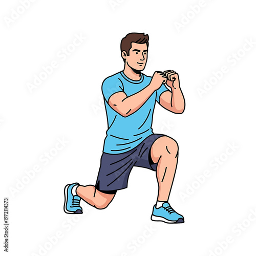 Man doing a lunge exercise 2.