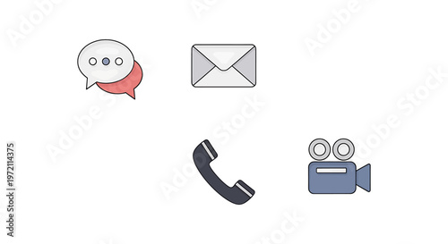 Communication and media icons set 3.